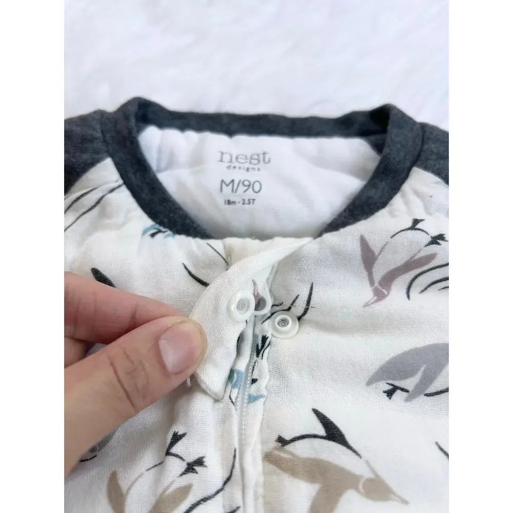 Nest Design Footed Sleep Sack Gray and White
